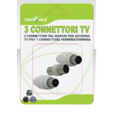 CONNETTORI PAL ANTENNA TV DEVIATORE SEGNALE 3 PZ