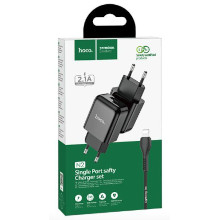 CARICABATTERIA 2.4A 1X USB + CAVO LIGHTNING N2 NERO