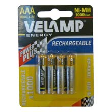 MINISTILO RICARICABILI 1000 MAH 4 PEZZI VELAMP
