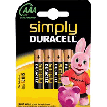 4 MINI STILO AAA DURACELL SIMPLY