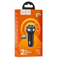 CARICABATTERIA DA AUTO HOCO Z40 2.4A 2 X USB NERO