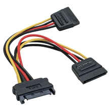 CAVO ALIMENTAZIONE INTERNA SATA 15 PIN MASCHIO A 2X SATA 15 PIN FEMMINA, 0,15MT