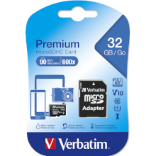 MICRO SD 32 GB CLASSE 10 VERBATIM CON ADATTATORE SD