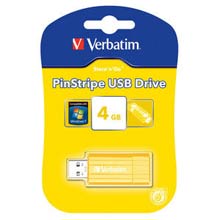 PENDRIVE RETRAIBILE VERBATIM STORE N GO 4 GB PINSTRIPE YELLOW