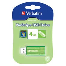 PENDRIVE RETRAIBILE VERBATIM STORE N GO 4 GB PINSTRIPE GREEN