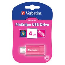 PENDRIVE RETRAIBILE VERBATIM STORE N GO 4 GB PINSTRIPE PINK
