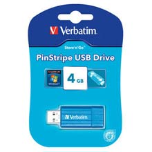 PENDRIVE RETRAIBILE VERBATIM STORE N GO 4 GB PINSTRIPE BLU