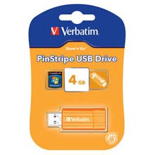 PENDRIVE RETRAIBILE VERBATIM STORE N GO 4 GB PINSTRIPE ORANGE