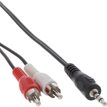 CAVO AUDIO DA SPINA JACK 3,5 A 2X RCA NERO 2 MT