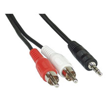 CAVO STEREO DA 3.5MM PLUG A 2 JACK RCA, 5 MT