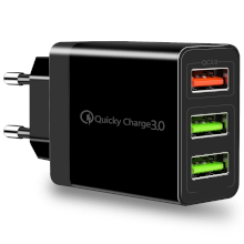 CARICABATTERIA QUICK CHARGE 3.0 3XUSB NERO