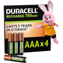 DURACELL RICARICABILE 750MAH STAY CHARGED AAA MINI STILO 4 PZ