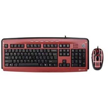 KIT TASTIERA USB + MOUSE LASER USB MAD FOR PLAID RED