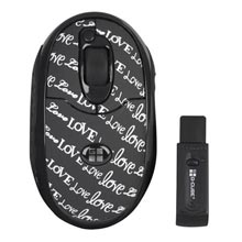 MOUSE WIRELESS 2,4 GHZ G-CUBE BLACK AND WHITE LOVE LETTERS
