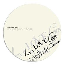 TAPPETINO MOUSE STAMPA ALTA RISOLUZIONE LOVE LETTERS  BLACK AND WHITE