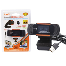 WEBCAM USB HD CON MICROFONO E ROTAZIONE DI 120 GRADI COLORE NERO-ROSSO