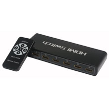 SWITCH HDMI 5 PORTE FULL HD 1080P IN ALLUMINIO CON TELECOMANDO