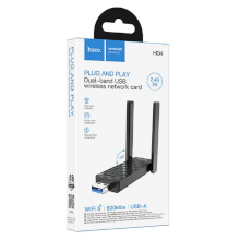 ADATTATORE DI RETE USB WI-FI 6 HOCO HI34 2.4G + 5G  600MBPS NERO