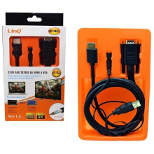 CAVO DA HDMI A VGA CON JACK 3.5MM FEMMINA + USB