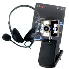 KIT VOIP WEBCAM 2 MPX + CUFFIA CON MICROFONO