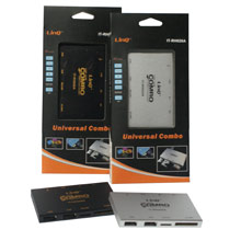 CARD READER IN ALLUMINIO CON HUB 3 PORTE INTEGRATO