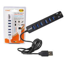 HUB USB 6 PORTE CON LETTORE DI SCHEDE