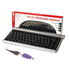MINI TASTIERA MULTIMEDIALE SILVER, USB+PS2