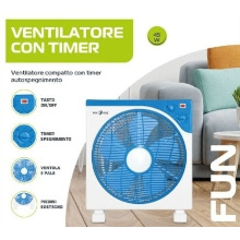 VENTILATORE DA TERRA COMPATTO 45W 39X38CM CON TIMER