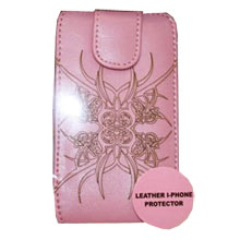 CUSTODIA IN PELLE PINK PER IPHONE IN BLISTER