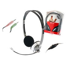 CUFFIE E MICROFONO CON REGOLATORE DI VOLUME E JACK DA 3,5MM.