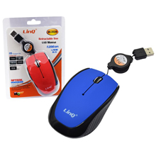 MOUSE CON CAVO USB RETRATTILE COLORATO