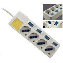 MULTIPRESA 4 POSTI SCHUKO - BIPASSO CON INTERRUTTORI SEPARATI
