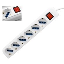 MULTIPRESA 6 POSTI SCHUKO - BIPASSO CON INTERRUTTORE