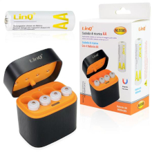 CARICABATTERIE CON BOX PER PILE AA E AAA + 4 BATTERIE AA 6000MWH