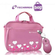 BORSA PER NOTEBOOK 10 POLLICI + MINI MOUSE USB ROSA