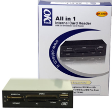 CARD READER INTERNO FRONTALE NERO CON USB
