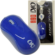MINI MOUSE USB CAVO RETRATTILE BLU