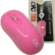 MINI MOUSE USB CAVO RETRATTILE ROSA