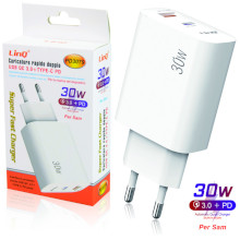 CARICABATTERIA RAPIDO 30W USB 3.0+ TYPE-C