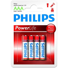 BATTERIE PHILIPS ALKALINE MINISTILO AAA 4 PZ LR3PB4C/10