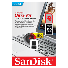 PENDRIVE SANDISK 32 GB ULTRA FIT BLACK