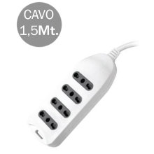 MULTIPRESA CON CAVO 1,5M 4 PRESE 10/16A