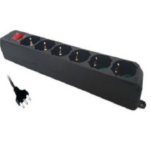 MULTIPRESA 6 POSTI 6 PRESE SHUKO/ITALIA NERA TC-MP04