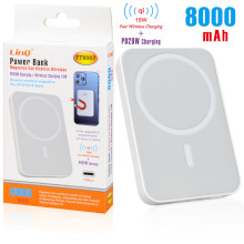 POWER BANK 8000MAH CON RICARICA WIRELESS + TYPE-C 15W