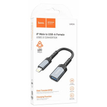 ADATTATORE HOCO UA24 DA LIGHTNING MASCHIO A USB 3.0 FEMMINA NERO