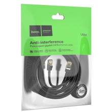CAVO DI RETE LAN HOCO US02 CAT6 GIGABIT 5M NERO