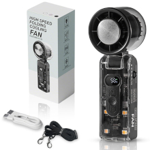 VENTILATORE PORTATILE PIEGHEVOLE CON DISPLAY LCD DESIGN TRASPARENTE